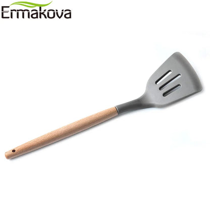 Silicone  Utensils  Wooden Handle